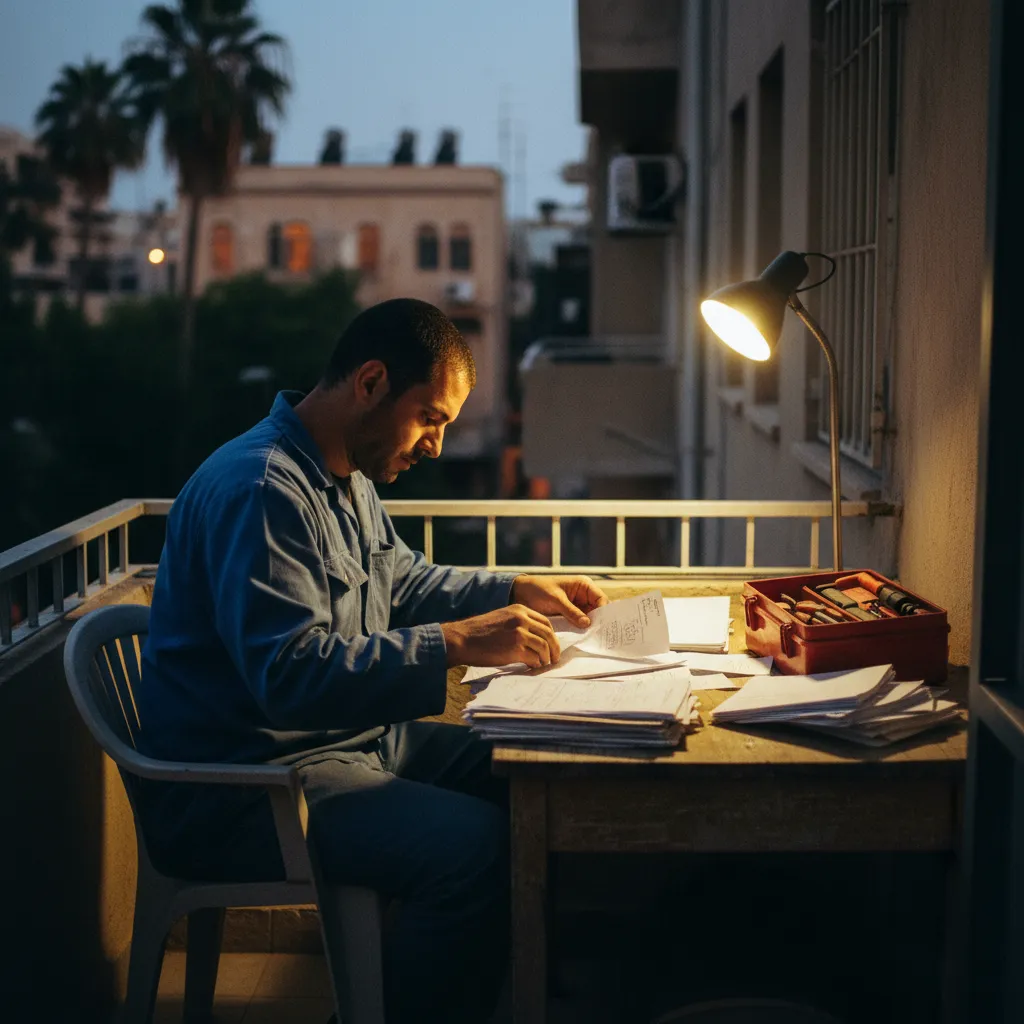 צנצנת עם מטבעות שקלים וצמח ירוק על שולחן עבודה המסמלת חיסכון במס